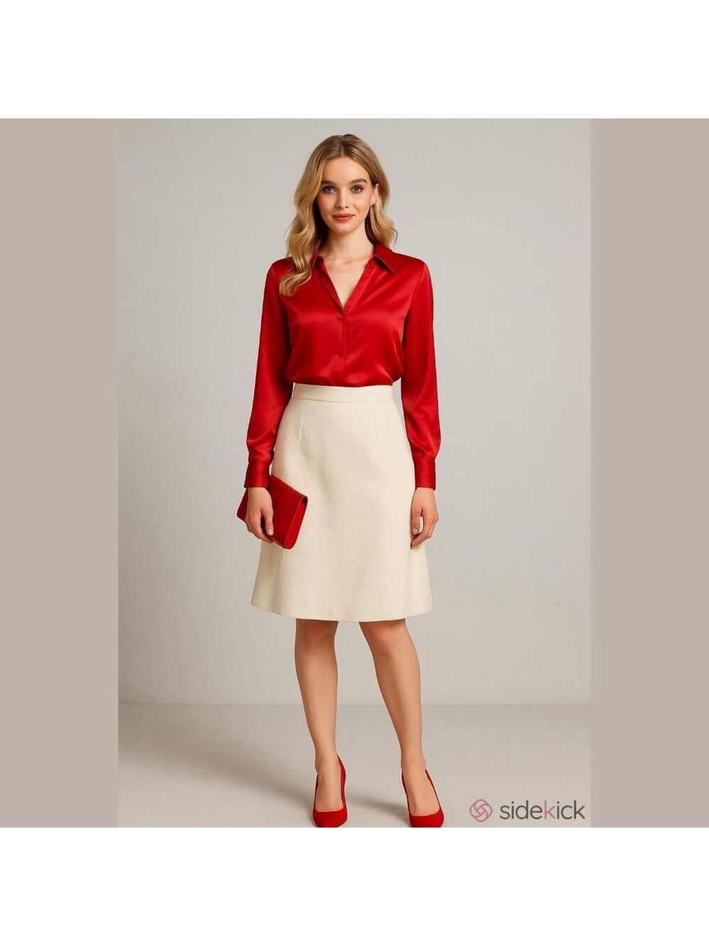 Women's Rena Rowan Textured A-Line Skirt Size 14 Cream